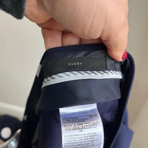 Banana Republic Avery Straight Ankle Pants Navy Polka Dot Stretch Women’s Sz 4 - Picture 8 of 9